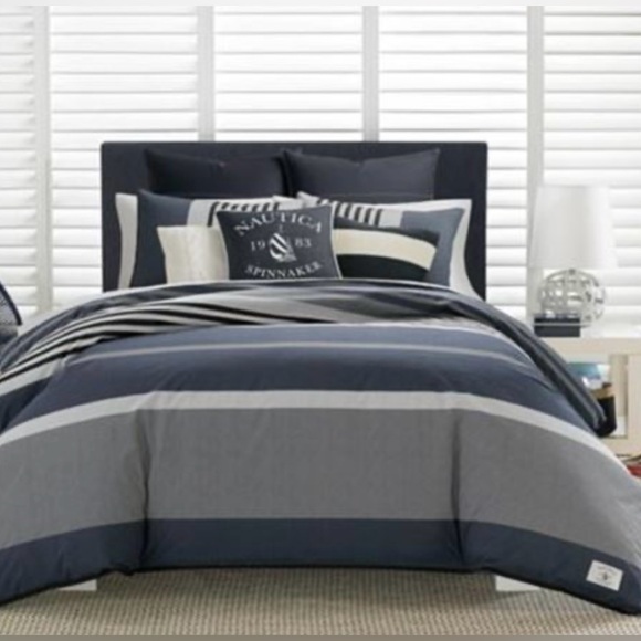 Nautica Other - Nautica Rendon Cotton Grey Duvet Cover Set Queen